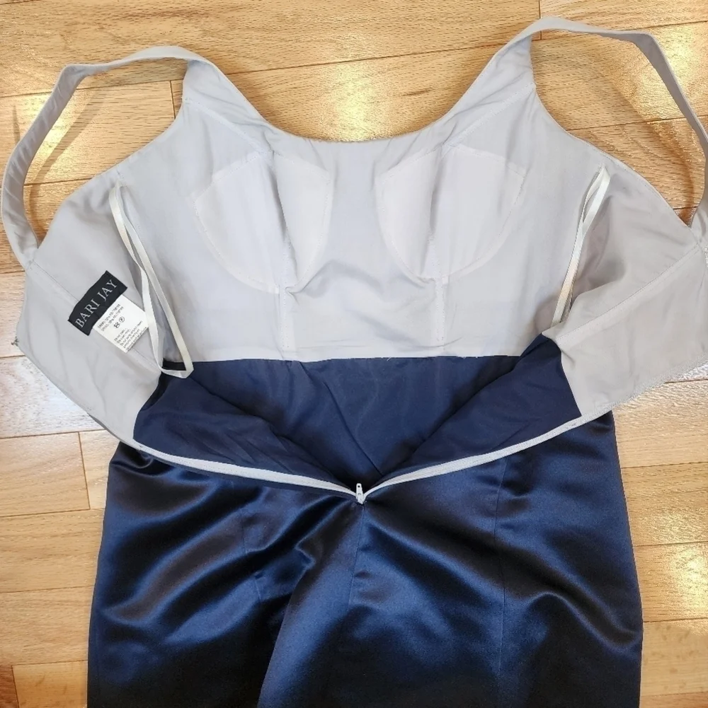 NWOT BARI JAY Sleeveless Satin Short Cocktail Length Bridesmaid Dress Sz 10
